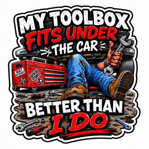 Tool box funny novelty - box, sticker