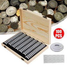 100PCS Coin Capsules Wooden