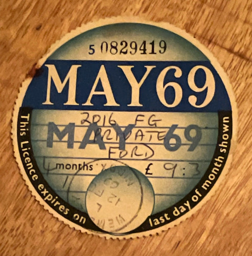 Vintage old tax disc may - disc,