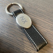 Lexus NX Model Logo Leather Chrome Key Ring/Fob Dealer Garage NX RX IS UX LS GS