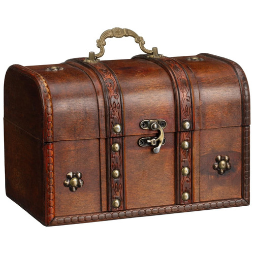 Medium wooden treasure chest - medium,