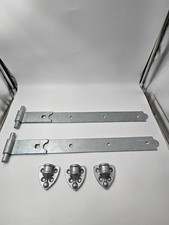 Heavy Duty Galvanised T Hinges & Hook Plates Set – Gate Shed Door