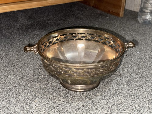 Vintage silver plated footed - silver-plated,