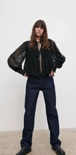 ZARA NWT Black Size L Plumetis