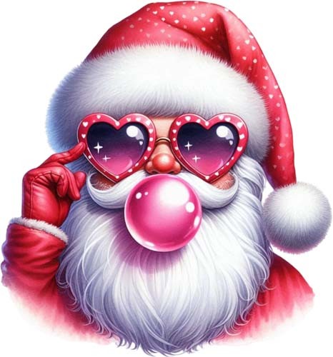 Retro santa blowing - blowing, bubble