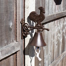 Cast Iron Cockerel Door Bell Antique Farmyard Bird Country Home Wall Decor Gift