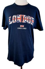 LONDON ENGLAND T Shirt Womens Sz M Red White Blue UK Flag Travel Europe