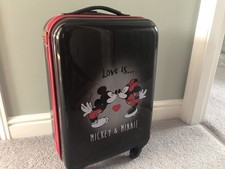 Primark Disney Mickey & Minnie Mouse Suitcase Black & Red Cabin Size Used Once