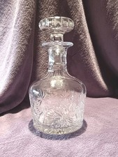 Cut Crystal Decanter And Stopper With Star of Edinburgh Style Pattern