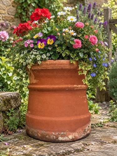 Victorian terracotta chimney - terracotta,