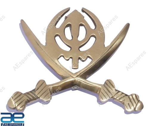 Cross sword khanda brass - khanda,