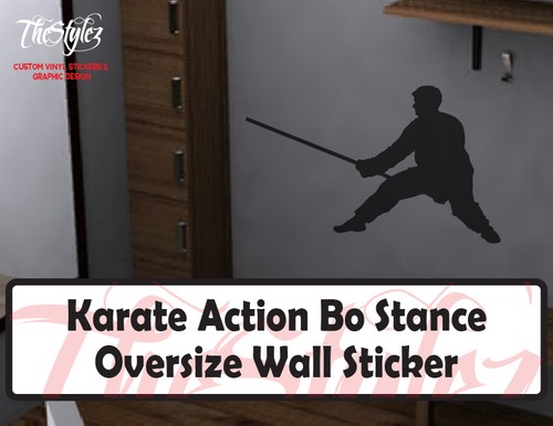 Karate action staff stance - karate, bo