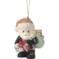 Precious Moments Hanging Ornament Biker Santa Bag Toys Christmas 3.75in 171032