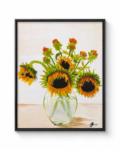 Original sunflower painting - original,