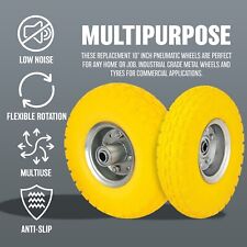 10" PNEUMATIC SACK TRUCK TROLLEY WHEEL BARROW TYRE TYRES GARDEN HAND NEW YELLOW