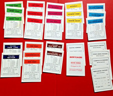 Full Set Vintage Original Standard Edition Monopoly Title Deeds Property Cards