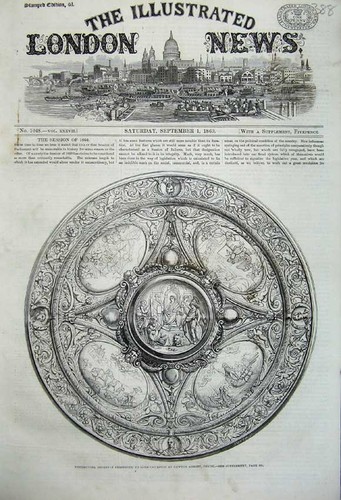 Original old antique print - old,