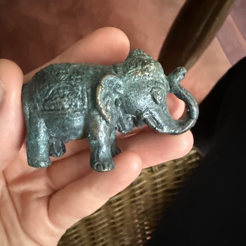Vintage metal elephant raised - elephant,