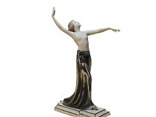 ROYAL DUX SCHAFF ART DECO 'DANCING WOMAN'  SEMI-NUDE PORCELAIN FIGURINE NO. 3251