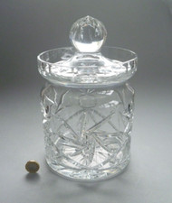 Crystal Biscuit Barrel: Pinwheel - X Large Cookie Jar Storage Pot 24.75x16cm dia