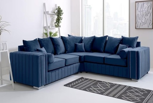 Layla blue plush corner - blue,