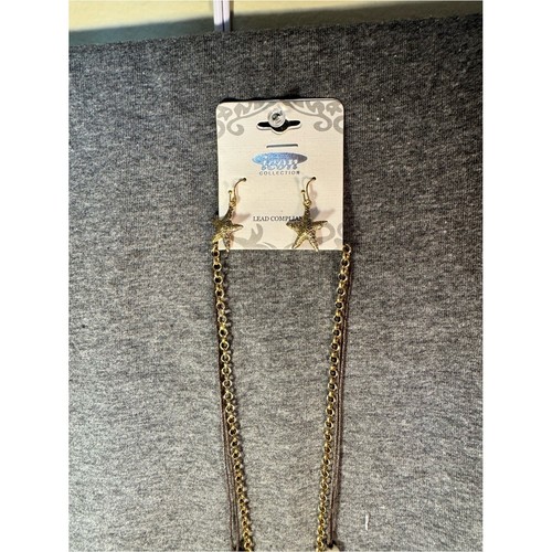 Gold starfish necklace and - starfish,