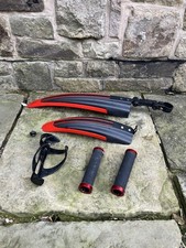 Bike Parts Bundle - Bottle Cage, Mudguard Set Front & Rear, Lock on Grips MTB