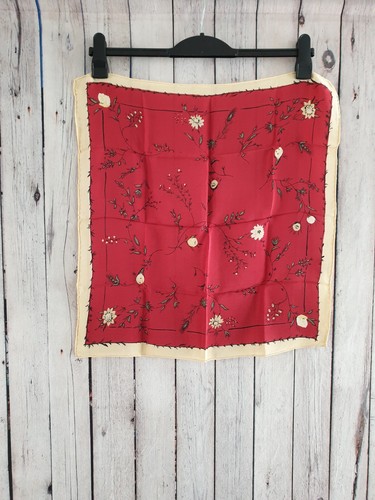 Square floral silk - floral, red