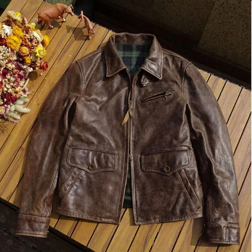 Vintage buffalo hide leather - buffalo,