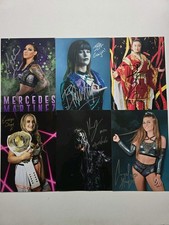6 Female Wrestlers Hand Signed A4 Autographs Wrestle Crate Exclusive Bundle