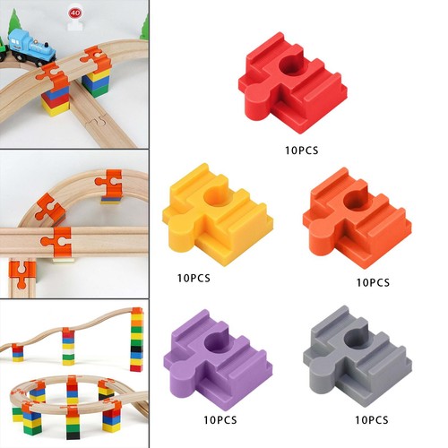 10pcs wood train track adapter - train,