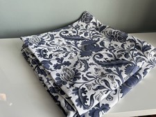 Rare IKEA Emmie Kvist Extra Long Curtains Blue/White Jacobean Print