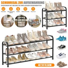 Shoe Rack 3 Tier Extendable Storage Organiser Hallway Tidy Wardrobe Space Saver