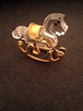 Vintage Swarovski Arabian Horse 7639/060 Signed Logo 22k Gold Saddle 1976-82