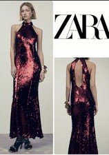 ZARA WOMAN LONG SEQUINED DRESS