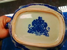 Vintage Wade Blue and White Porcelain Teapot, Crest Marked - #3402