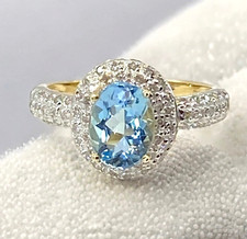 Aquamarine diamond ring 9ct - diamond,