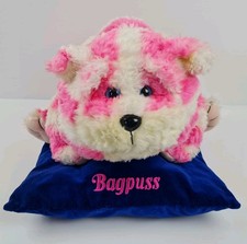 Vintage TALKING Bagpuss on Embroidered Cushion with Tags WORKING Sound 2001 Rare