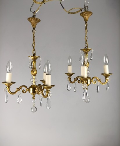 Pair triple arm crystal - of,