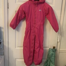 Girls Pink Snowsuit By”Trespass” Age 5-6yrs (fleece Lined)