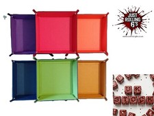 Dice Tray PU Leather Dice Rolling Tray Folding Square (D&D, WARHAMMER etc...)