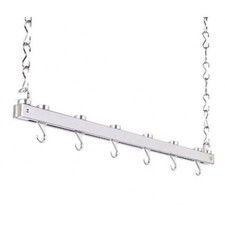 Single Bar Chrome -  Ceiling Rack Hanging & Hooks. 91 X 4cm RRP£125