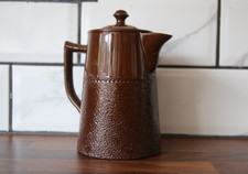 Vintage SADLER Chocolate Brown Earthenware Glazed Textured Coffee Pot - England