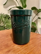 Vintage Rayware Utensils Jar Green Glazed Earthenware Kitchen Quality By Design