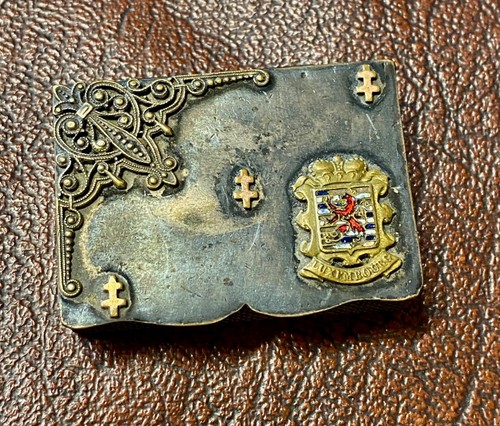 Antique victorian brass enamel - brass,