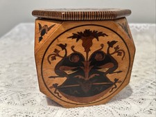 Vintage Octagonal Inlaid Tea Caddy