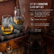 Whisky Glass Gift Set of 2 Rocking Whiskey Glasses Tilting Tumblers Scotch Xmas 