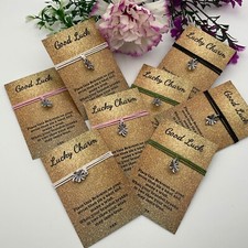 Good Luck Lucky charm wish bracelet/ Class gift  / BULK BUY/ Charm, clover new