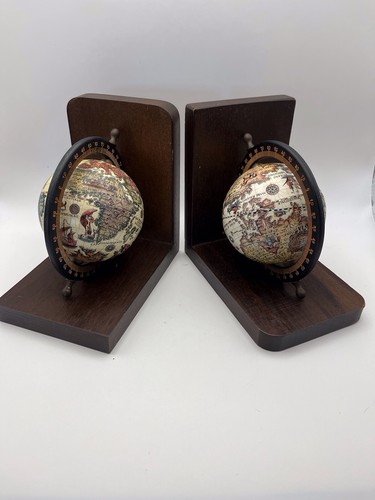 Old world globe bookends - world,