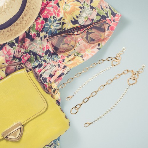 2pcs gold purse - gold, chain